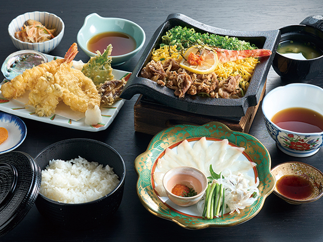 3日目昼食：カモンワーフ／ふく刺し瓦そば御膳（イメージ）