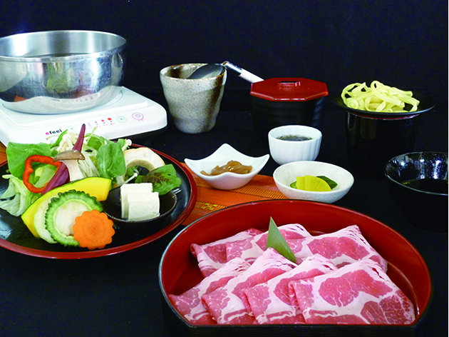 3日目昼食：島野菜とあぐー豚しゃぶしゃぶあぐーランチ