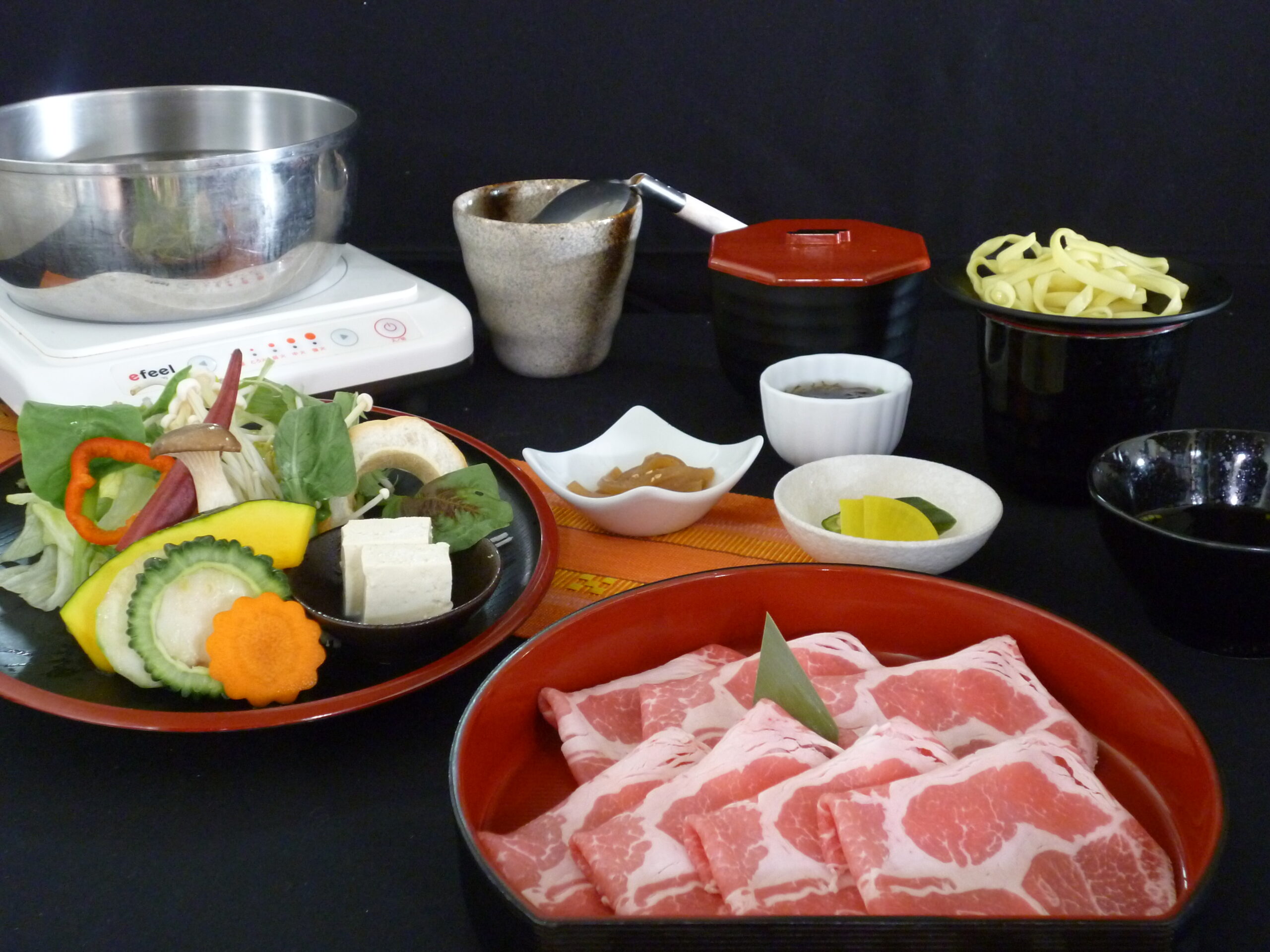 3日目昼食：島野菜とあぐー豚しゃぶしゃぶあぐーランチ